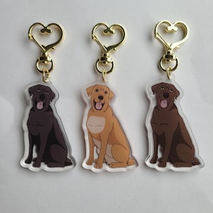 Labrador Retriever Dog Breed Acrylic Pet Keychain/ Adorable Kawaii Charm/ Animal Lover Gift/ Pet Loss Memorial Memento