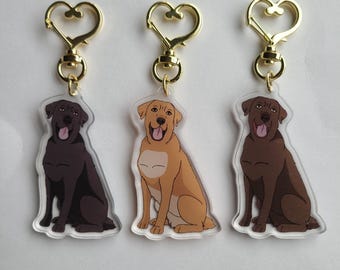 Llavero acrílico de labrador retriever para mascota, adorable dije kawaii, regalo para amantes de los animales, recuerdo conmemorativo de la pérdida de una mascota.
