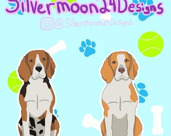 Pegatina de vinilo resistente a la intemperie de la raza de perro Beagle/ Encantadora calcomanía kawaii para portátil/ Regalo conmemorativo para amantes de los animales