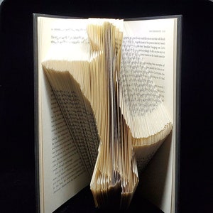 Dancing Doggy Folded Book Art - Book Sculpture - Book Origami - Unique Gift - Gift for Him Her - Celebrity Present - Art Collectible