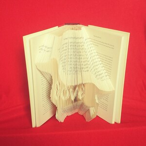 Dashound Puppy Love Folded Book Art - Book Sculpture - Book Origami - Unique Gift - Gift for Him Her - Pet Lover Present - Art Collectible