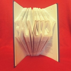 Family Book Art - Book Sculpture - Book Origami - Unique Gift - Gift for Him Her - Wedding Present - Art Collectible - Anniversary Gift
