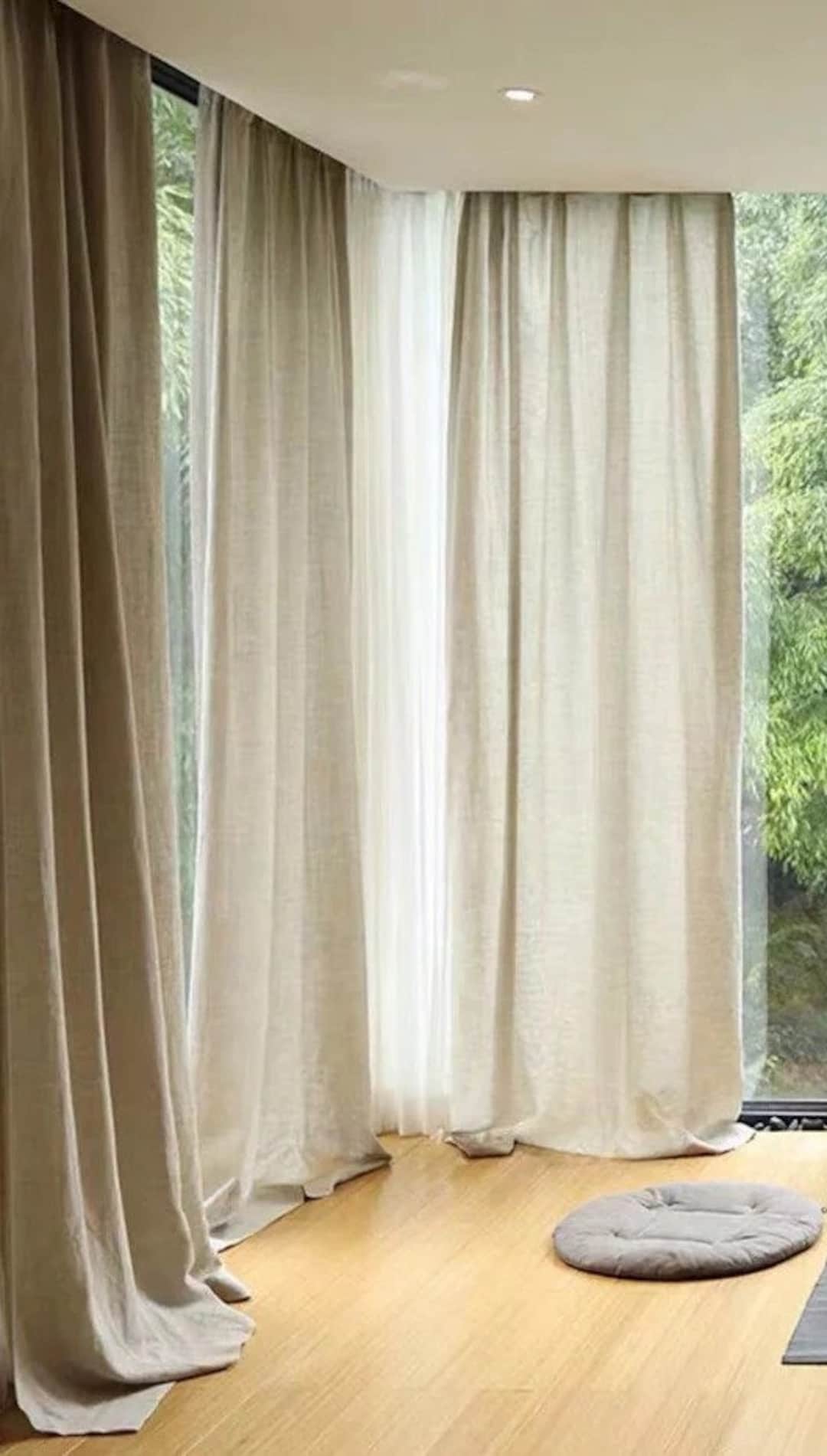 Natural Custom Linen Gauze Curtains, Rod Pocket Gauze Linen Curtains