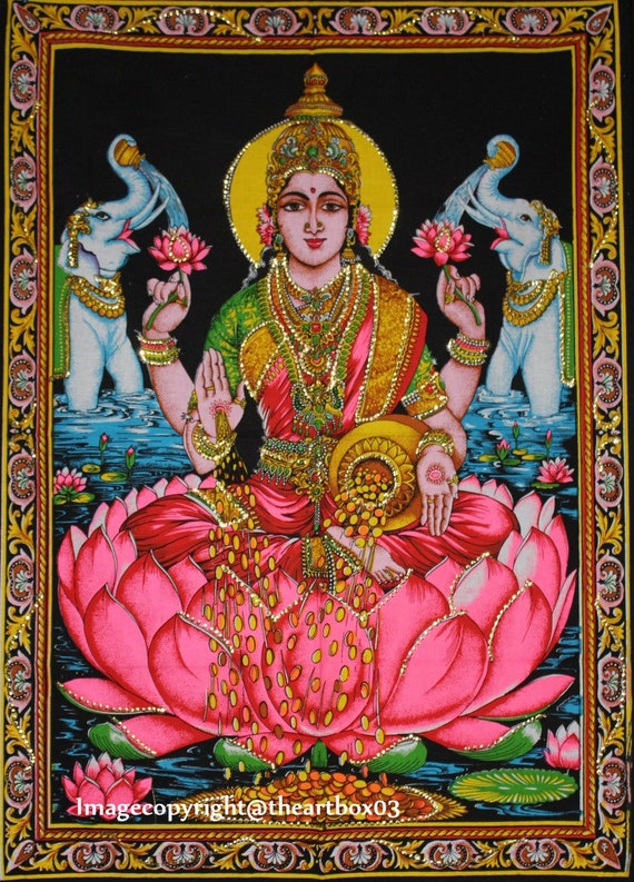 Goddess Kali Tapestry Cotton Fabric Indian Wall Hanging Home Decor Gift