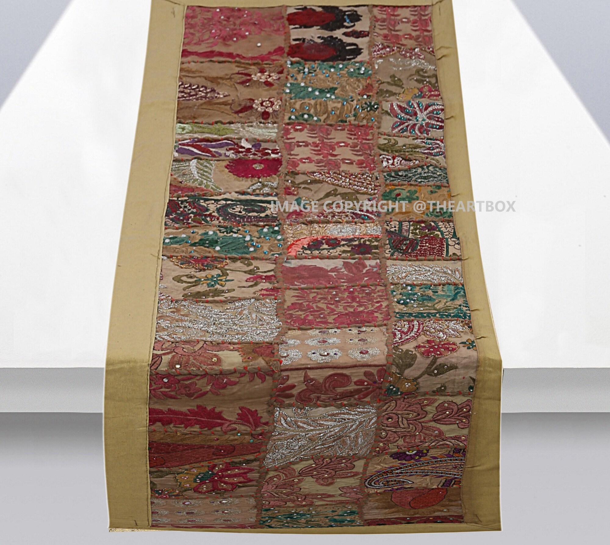 Indian Table Runner Room Decor Cloth Embroidered Patchwork Etsy