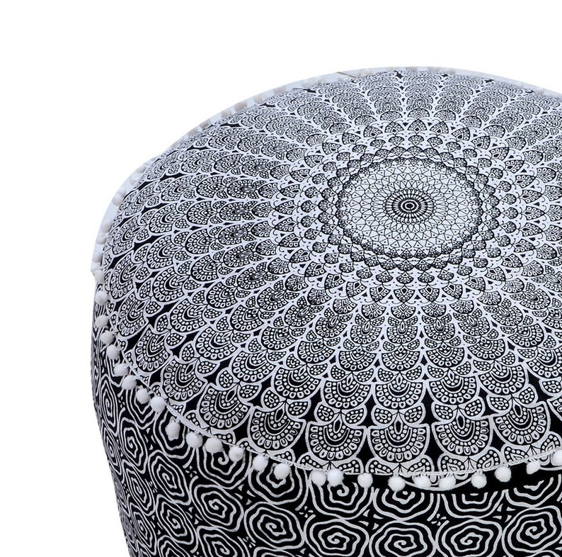 Indian Peacock Mandala Living Room Decor Bohemian Seating Pouf Decorative Cotton Floor Pillow /& Cushion Bean Bag Footstool Pouf Ottoman