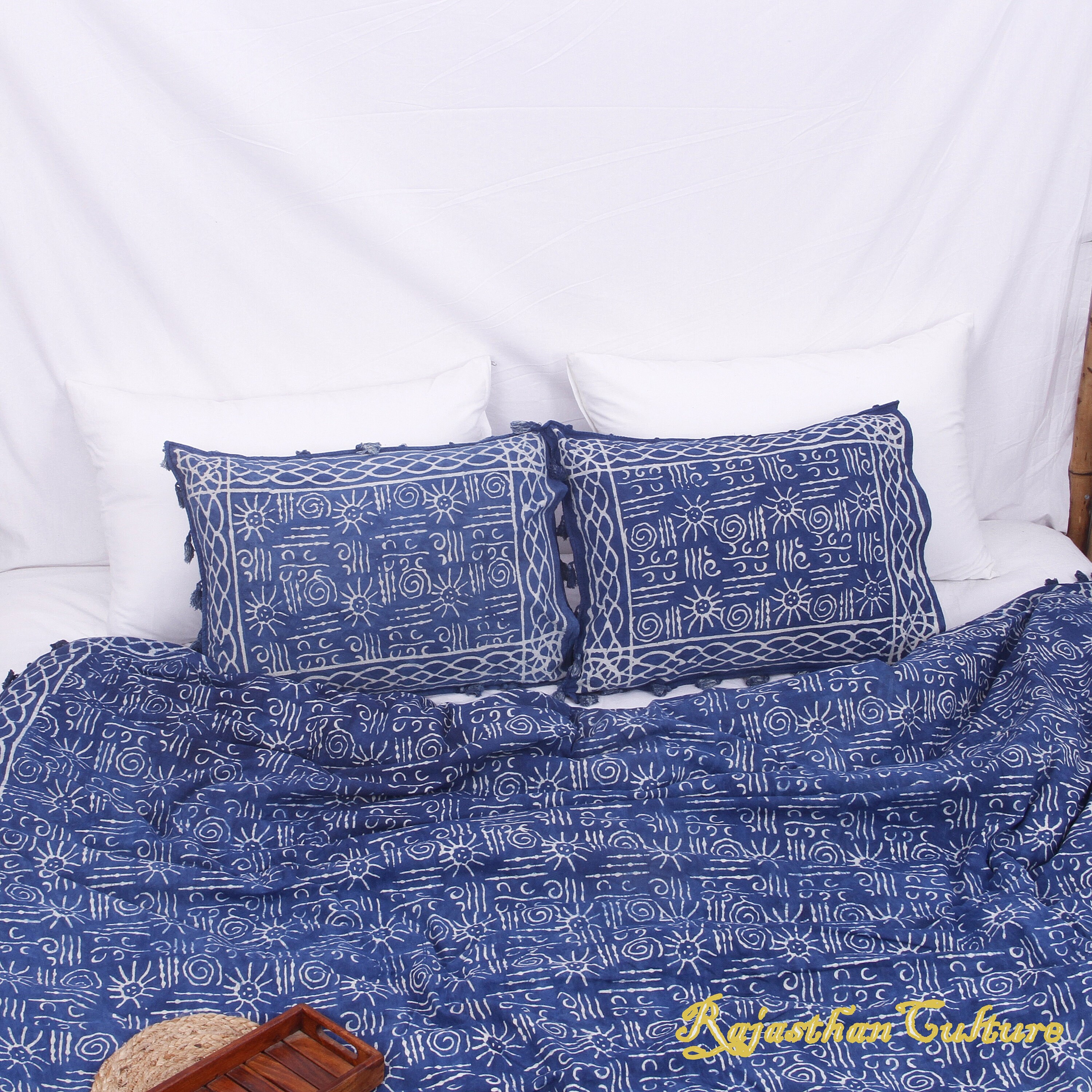 Indigo Duvet Cover Set Doona Cover Comforter Cover Guest Etsy