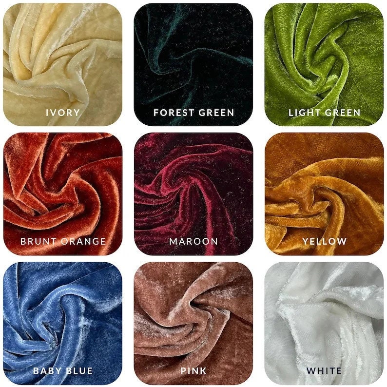 Luxury Velvet Fabric 137cm or 54'' Wide by the Yard Etsy