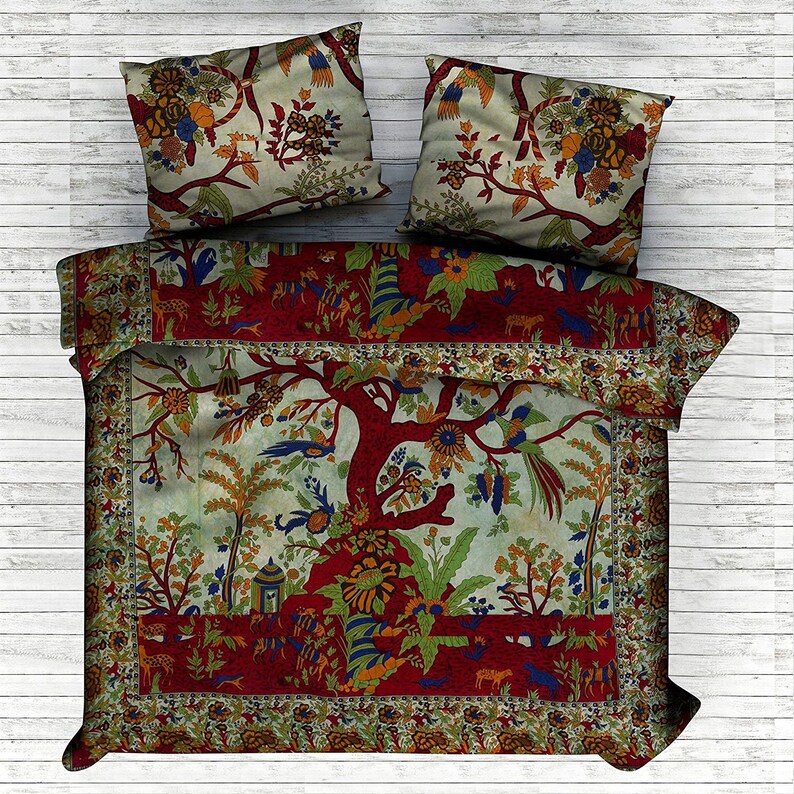 Indian Cotton Mandala Duvet Cover Reversible Doona Cover Etsy