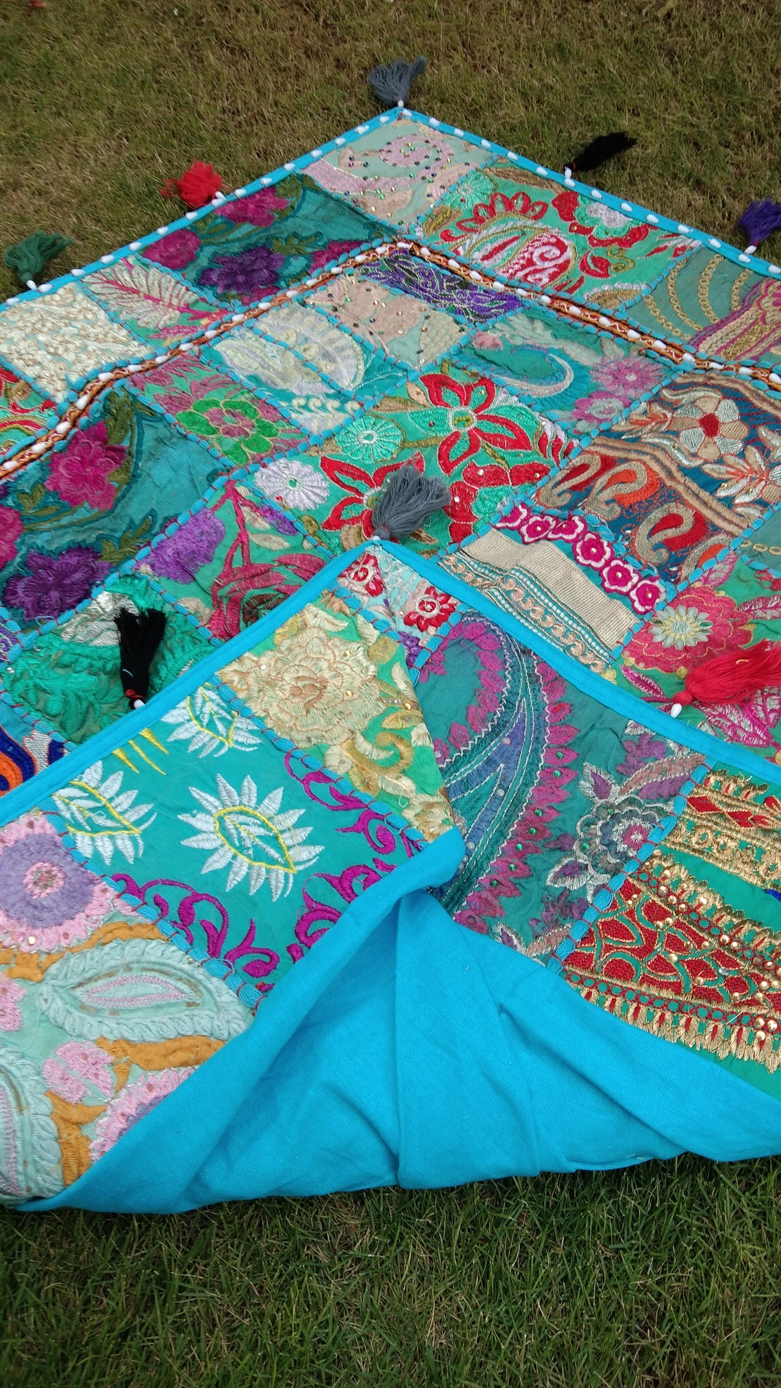 Large Floor Cushion CoverOutdoor Decor Kilim PoufBoho Square Etsy