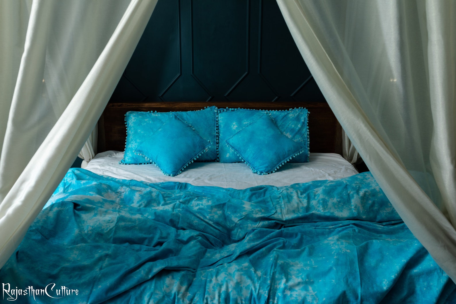 Luxury Turquoise Bedding Set Duvet Cover Tie Dye Turquoise Etsy