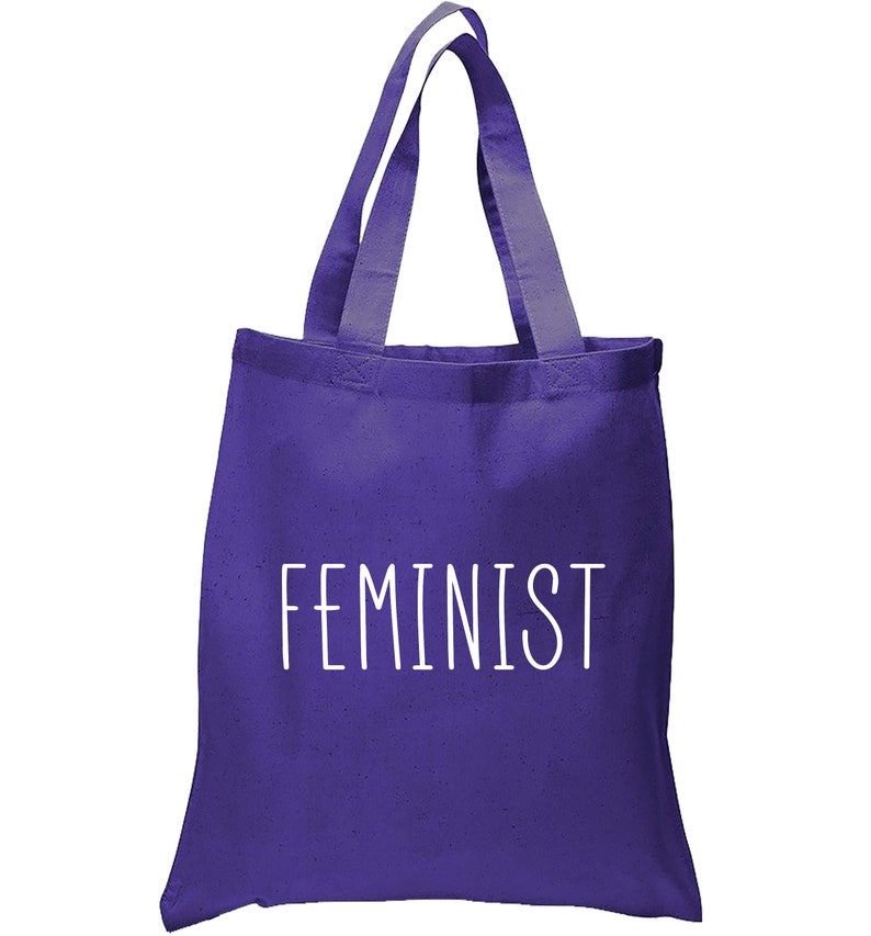 Black or Purple FEMINIST Tote Bag