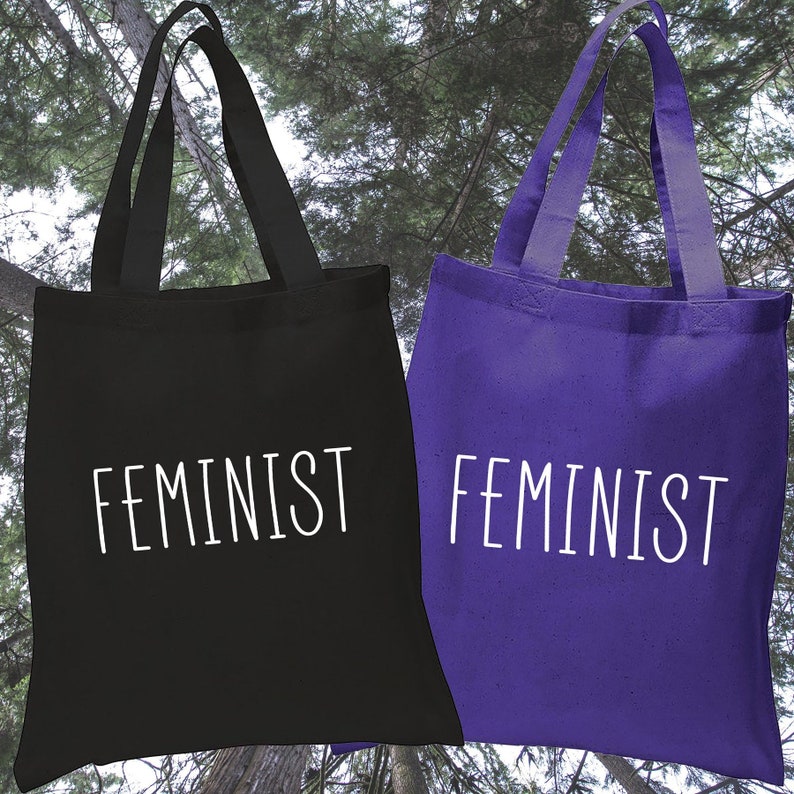 Black or Purple FEMINIST Tote Bag