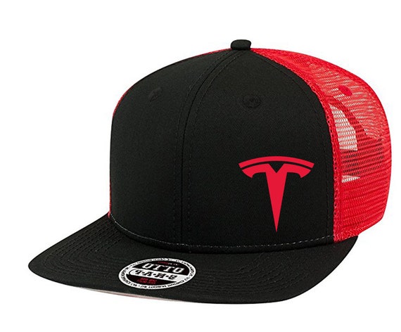 Cool Car TESLA Motor Hat Trucker Mesh Baseball Cap Trendy Model Adjustable Black
