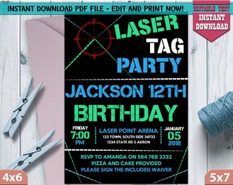 laser tag invites etsy laser tag party invitations template free