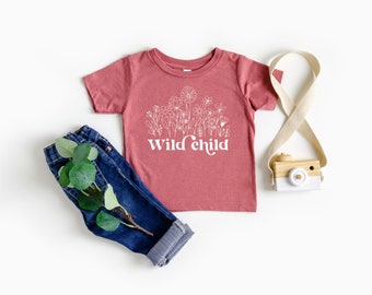 Wild Child Toddler Shirt / Floral Design Kids Shirt / Hippie Youth Shirt / Adventure / Gift for toddler / Cute kids shirt