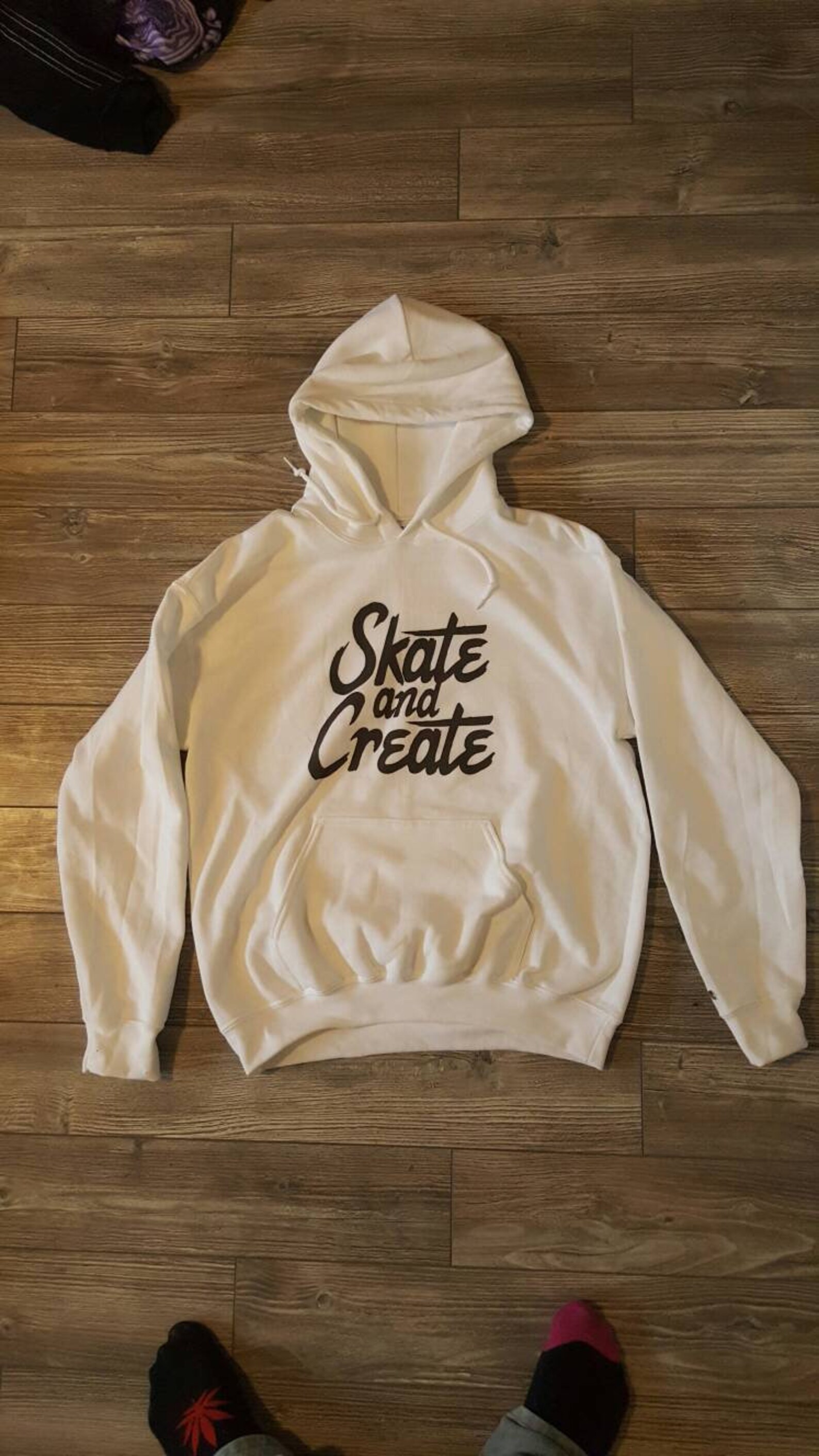 NEW White Skate And Create Hoodie Skateboarding AllAges Etsy