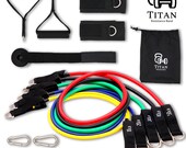 Titan Resistance Band Set, Workout Bands - Stackable up to 150lbs - For Resistance Training, Physical Therapy, Home Workouts, Yoga, Pilates