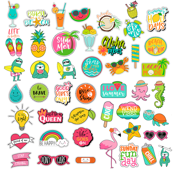Summer VSCO Aesthetic Stickers 57PCS Cool Hydro Flask & Trendy for Laptops  Hydro Flasks Water Skateborad Luggage Guitar Travel Case 