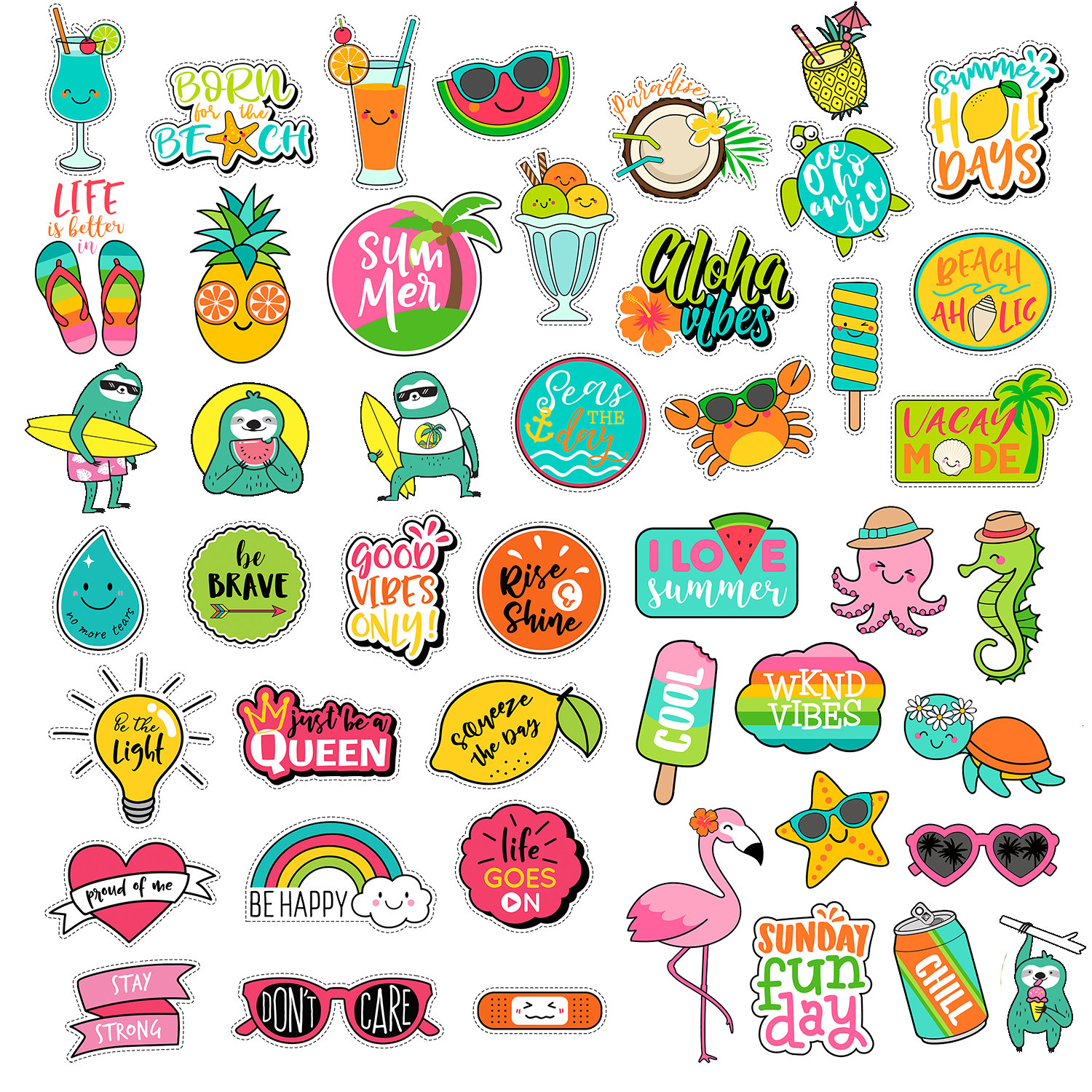 Sheet of Mini Stickers -Yellow Stickers Aesthetic - SMALL miniature 1 –  Big Moods