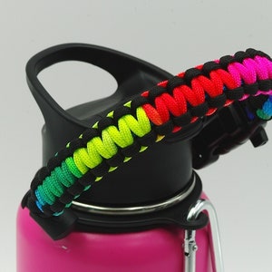 SendCord Paracord Handle for Your HydroFlask Comes with Safety Ring and Carabiner. Fits Wide Mouth Bottles from 20 oz to 64 oz.