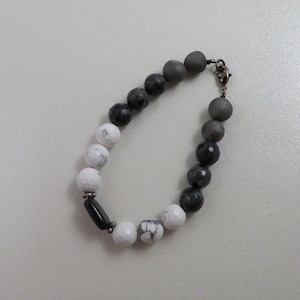 Black Onyx and White Mala Bracelet