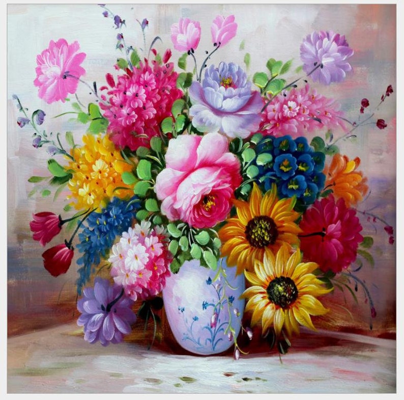 flower vase diamond painting full square floral wall art blossom decor crystal pictures diamond dotz stickers diy diamond cross stitch diy