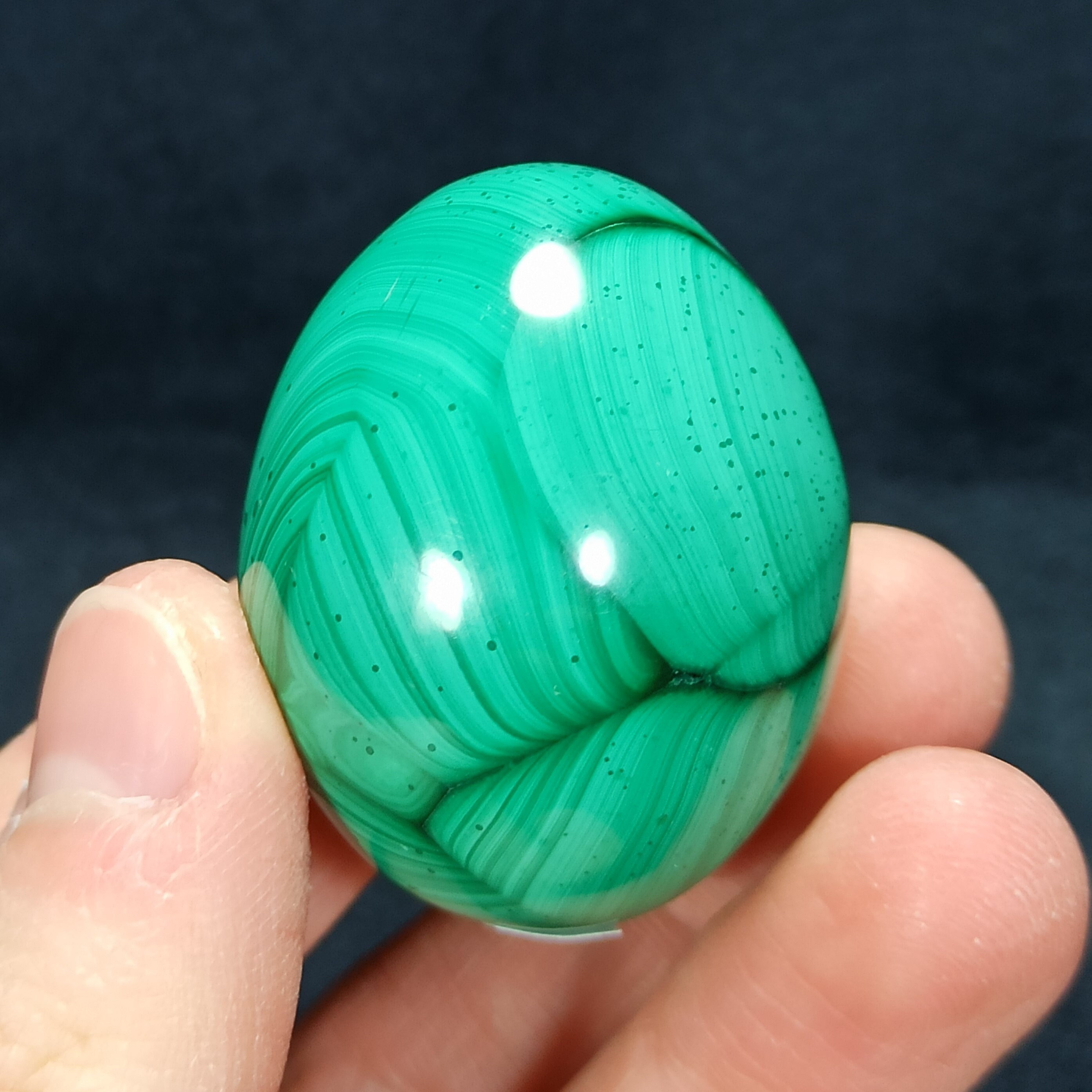 Oeuf en Malachite Du Congo - 67 Grammes