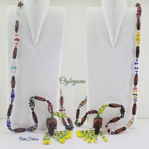 Ogbe Yono 56". Ceremonial collar for Ifa priest