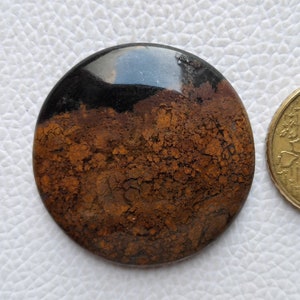 37x37x6 mm Beautiful Plume Agate Gemstone For Making Jewelry, Pendant Stone, Round Shape Natural Plume Agate Cabochon