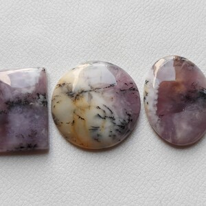 Lote de 3 peças lindas pedras preciosas de ágata dendrita de mel, joias artesanais de formato misto, cabochão solto de ágata dendrita