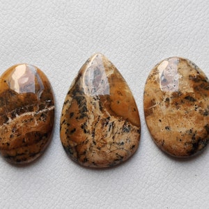 3 Piece Lot Attractive Honey Dendrite Agate Gemstone, Mix Shape Artisan Sieraden, Dendrite Agate Loose Cabochon