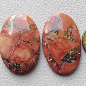 2 Piece Lot Amazing Maligano Jasper Gemstone 91 CRT Oval Shape Loose Maligano Jasper For Making Jewelry Cabochon