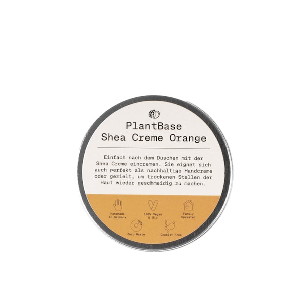 Naturkosmetik Shea Butter Creme mit bio Orangen-Öl | vegan & bio handgemacht in Deutschland ohne Plastik