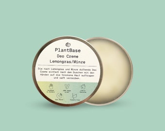 Naturkosmetik Deo Creme "Lemongras / Minze" antibakteriell mit Bio Zutaten | vegan & bio handgemacht in Deutschland ohne Plastik