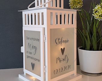 Hochzeitsgeschenk | Laterne mit Spruch | Geschenk Hochzeitstag | Gartendeko | Personalisiertes Geschenk | Jahrestag | Verlobung | Liebe