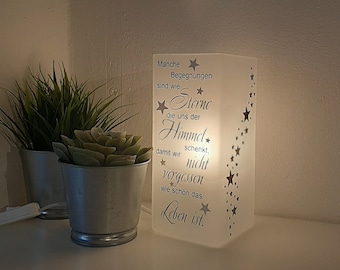 Lampe mit Spruch, Lampe, Tischlampe, Spruch, Deko, Wohnaccessoires, Geschenk