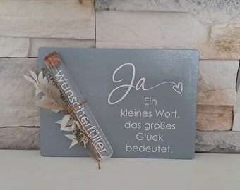 Wunscherfüller, Geldgeschenk, Mitbringsel, Geldgeschenkverpackung, Hochzeit, Hochzeitsgeschenk, Geschenk, Reagenzglas, Geschenk Brautpaar