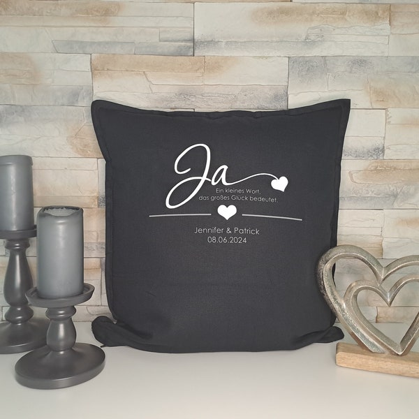 Kissen, Kissen mit Spruch, Dekokissen, Hochzeitsgeschenk, Geschenk Hochzeit, personalisiertes Geschenk, personalisiertes Hochzeitsgeschenk