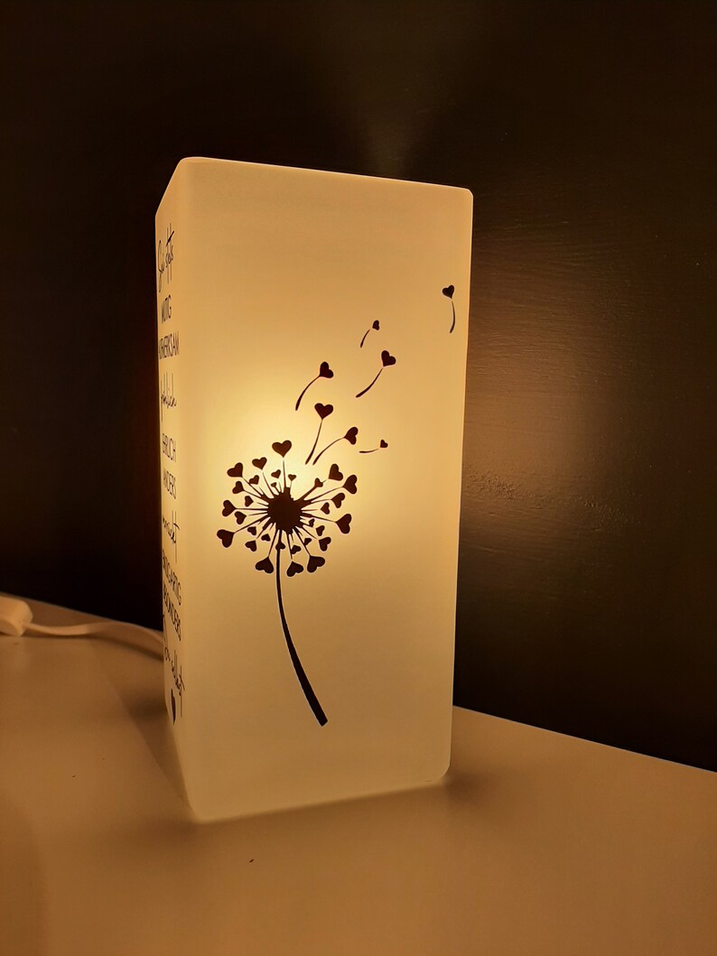 Lampe mit Spruch, Lampe, Tischlampe, Spruch, Deko, Wohnaccessoires, Geschenk, Sei stets... Bild 5