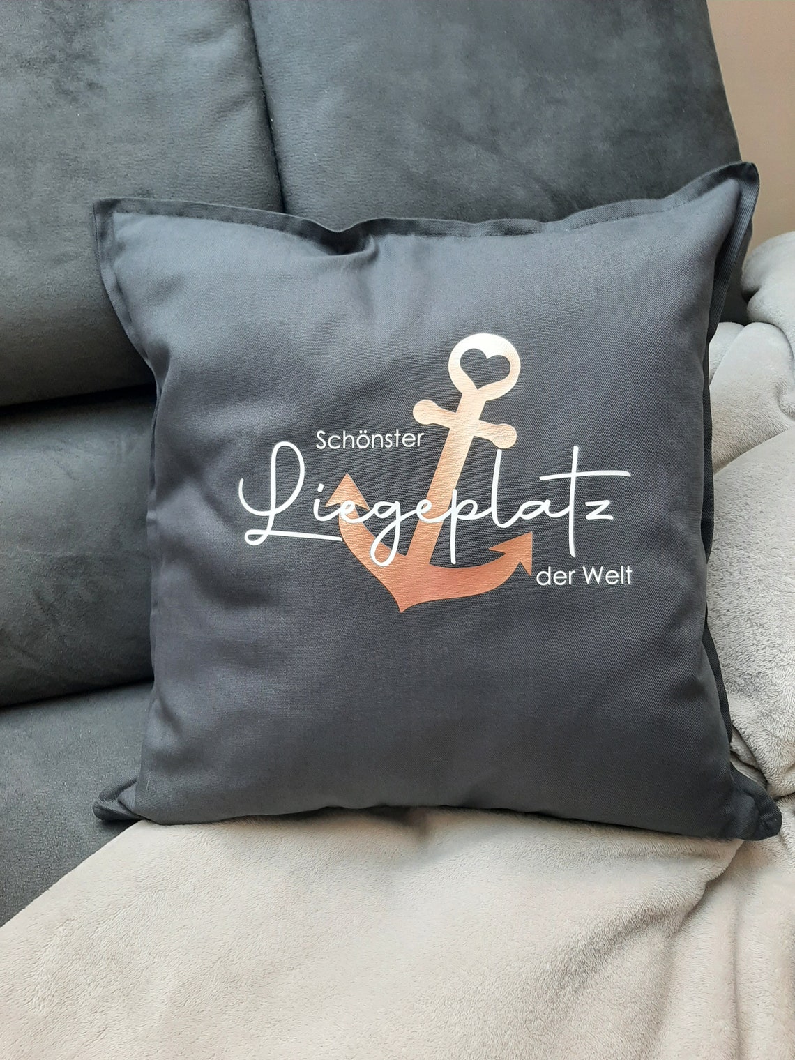 Kissen Kissen mit Spruch Geschenk Liegeplatz Anker Kissen Etsy