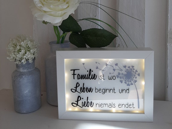 Illuminated Frame Picture Slogan Illuminated parents Gifts Decoration Family Heart... 