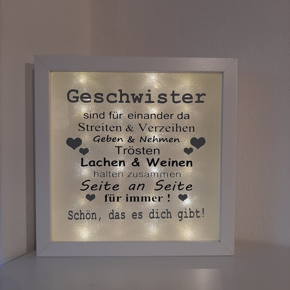 Beleuchteter Bilderrahmen Bilderrahmen mit Spruch Etsy
