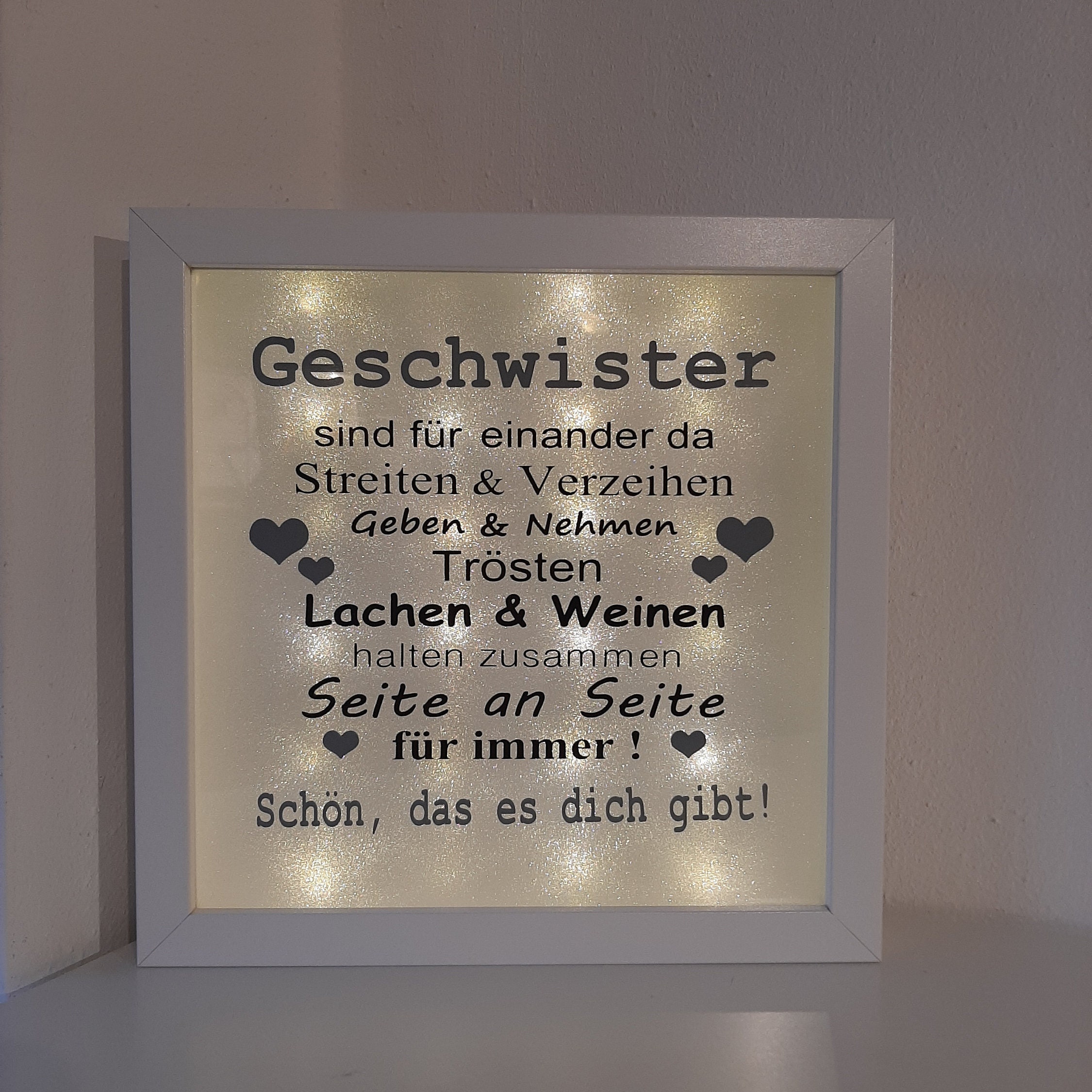 Beleuchteter Bilderrahmen Bilderrahmen mit Spruch Etsy.de