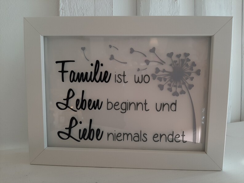 Beleuchteter Bilderrahmen mit Spruch Familie ist Etsy.de