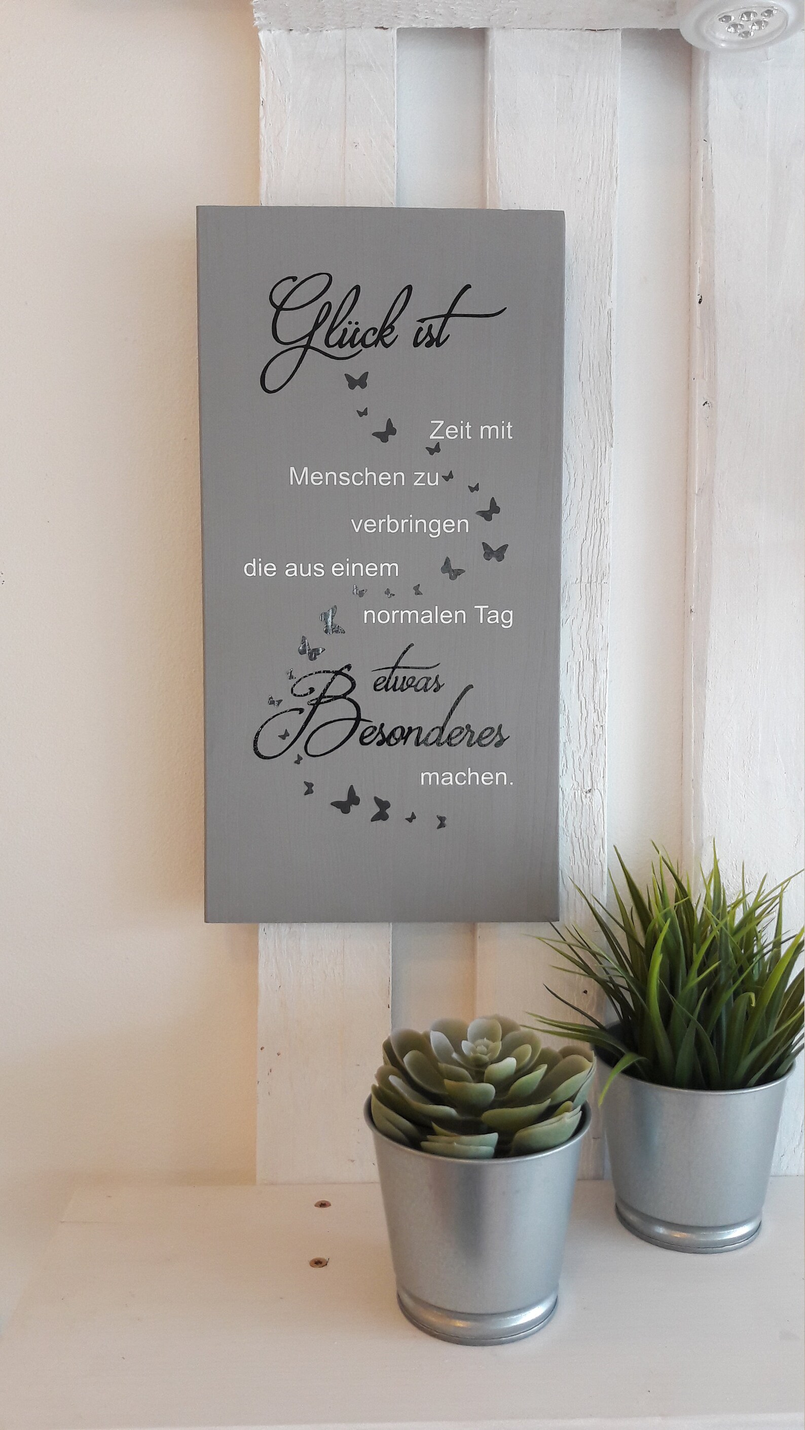 Holzschild mit Spruch Glück ist... Etsy