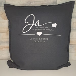 Kissen, Kissen mit Spruch, Dekokissen, Hochzeitsgeschenk, Geschenk Hochzeit, personalisiertes Geschenk, personalisiertes Hochzeitsgeschenk Bild 2