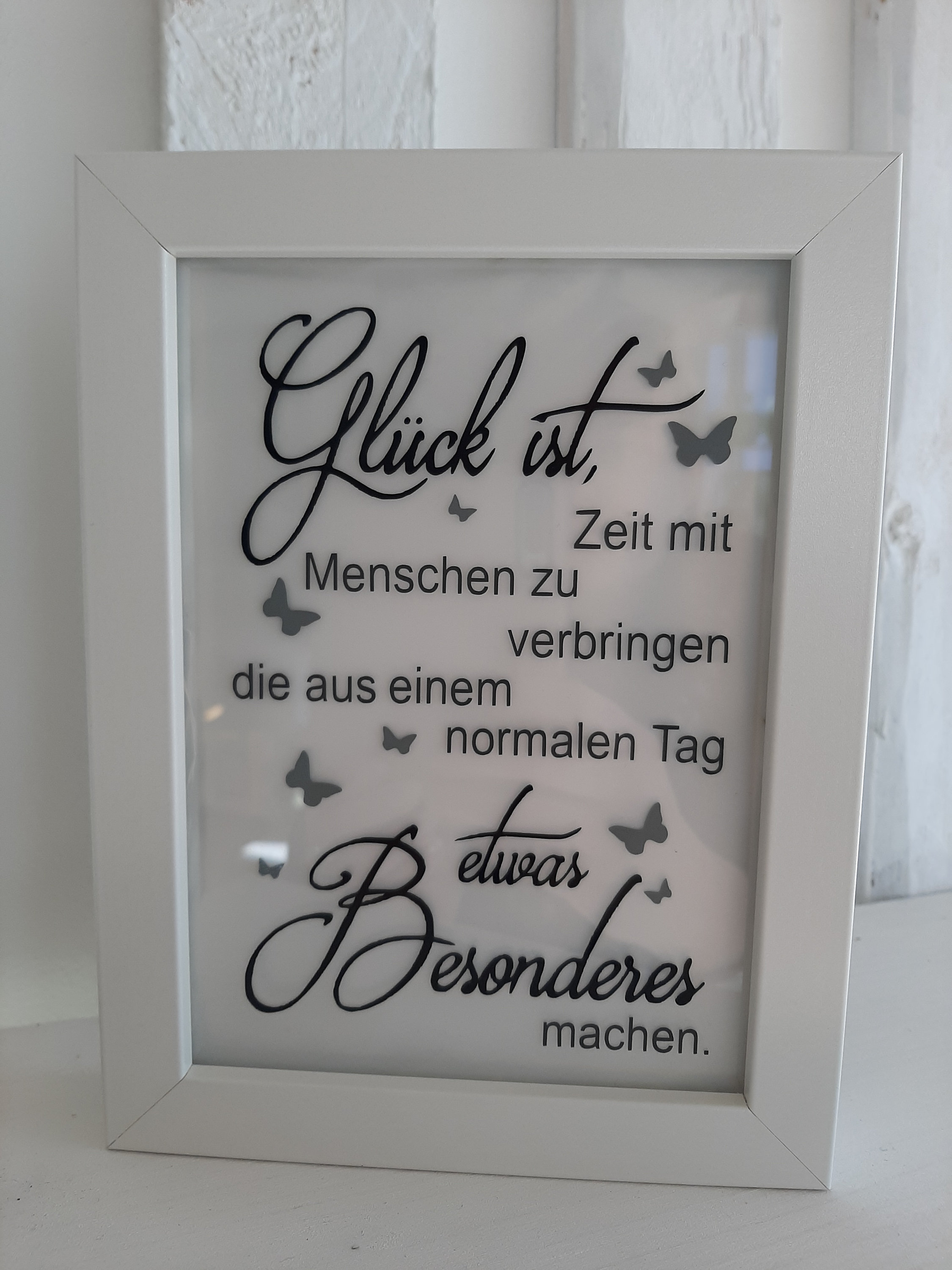 Beleuchteter Bilderrahmen mit Spruch Glück ist... Etsy
