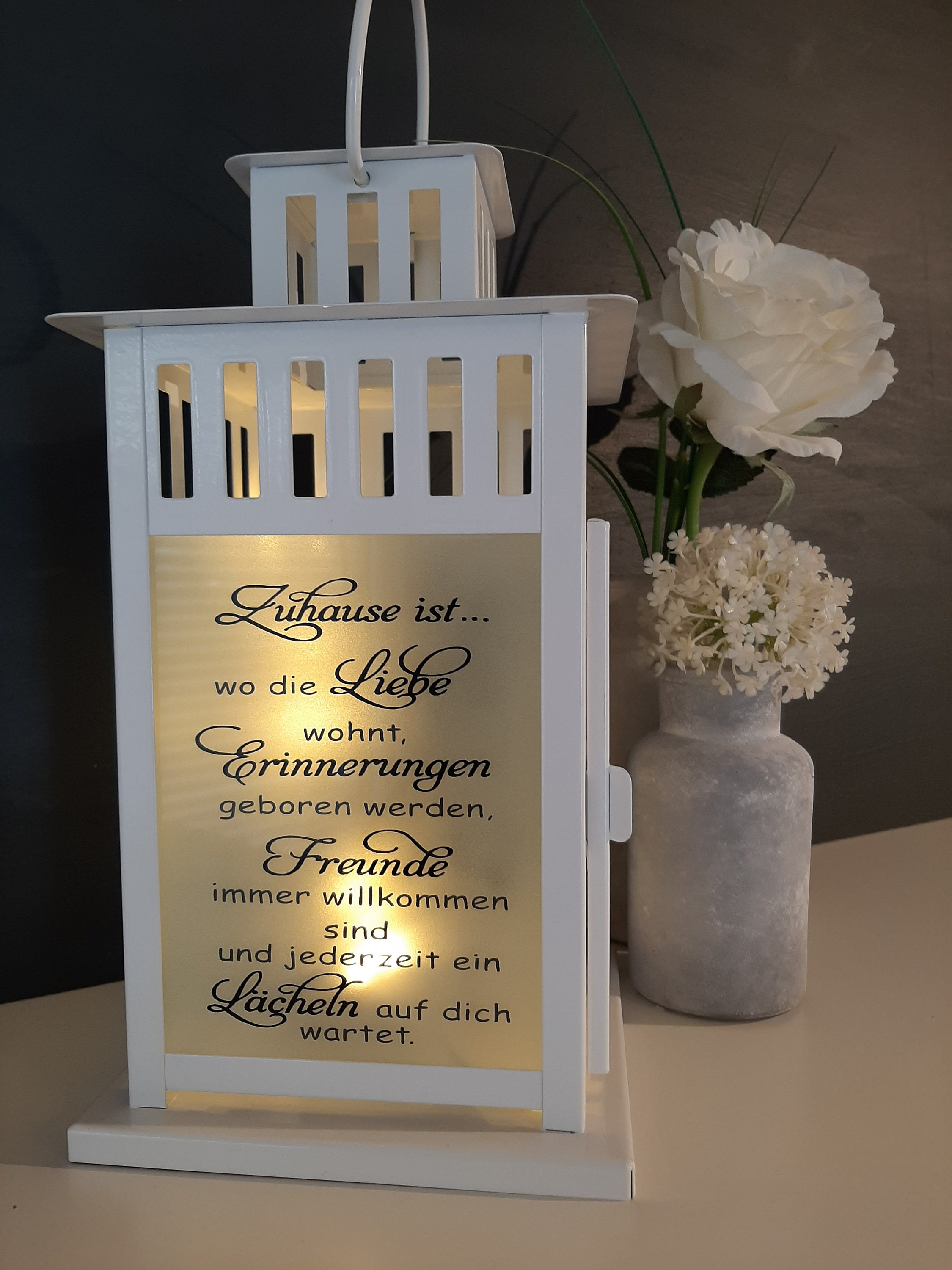 Laterne mit Spruch Geschenk Deko Haustür Wohnaccessoires Etsy