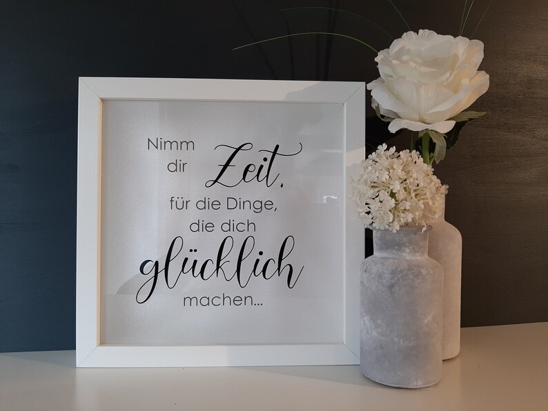 beleuchteter Bilderrahmen, Bilderrahmen mit Spruch, Leuchtrahmen, Nimm dir Zeit..., Bild 3